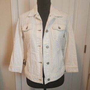 Banana Republic Factory Jean jacket off-white 3/4 length sleeve